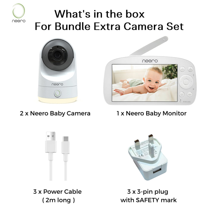 Neero Video Baby Monitor Non Wi-Fi, X-Large 5.5" HD Screen ( Local Warranty )
