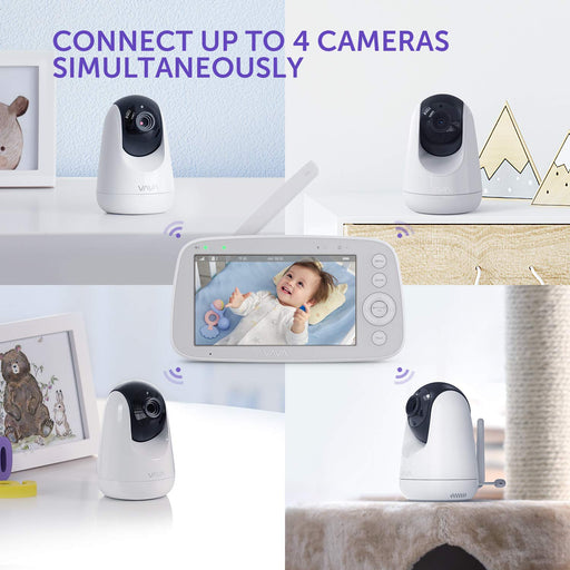 VAVA baby monitor can connect up to 4 cameras simultaneously